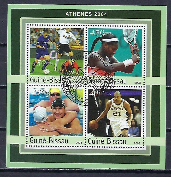 Guinée Bissau 2003 (JOete70) série complète de 4 timbres oblitérés en feuillet