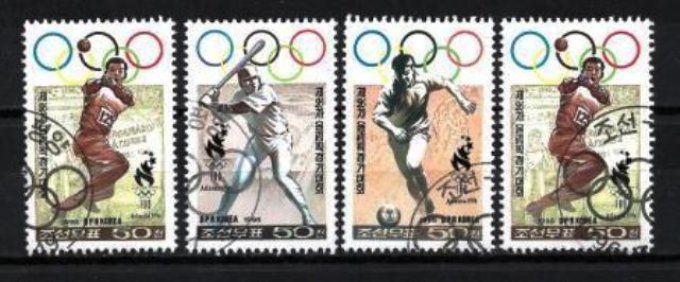 Corée du Nord 1996 (JOete8) série complète de 4 timbres oblitérés