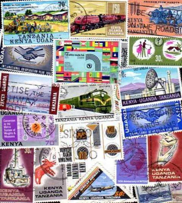 Collections de timbres du Kenya Ouganda Tanzanie