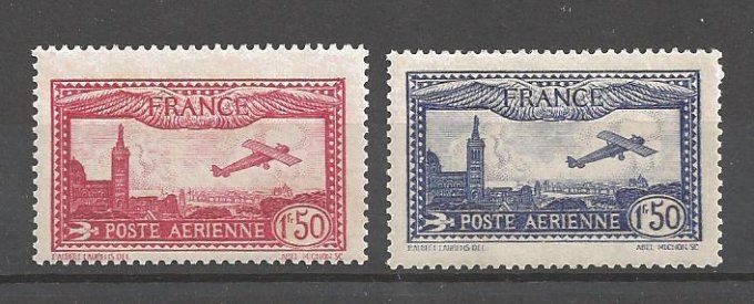 France 1930 - Yvert poste aérienne n° 5 et 6 neuf ** luxe MNH