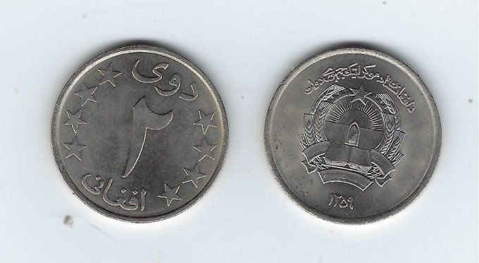 Afghanistan 1980 pièce neuve de 2 Afghanis KM#999 UNC